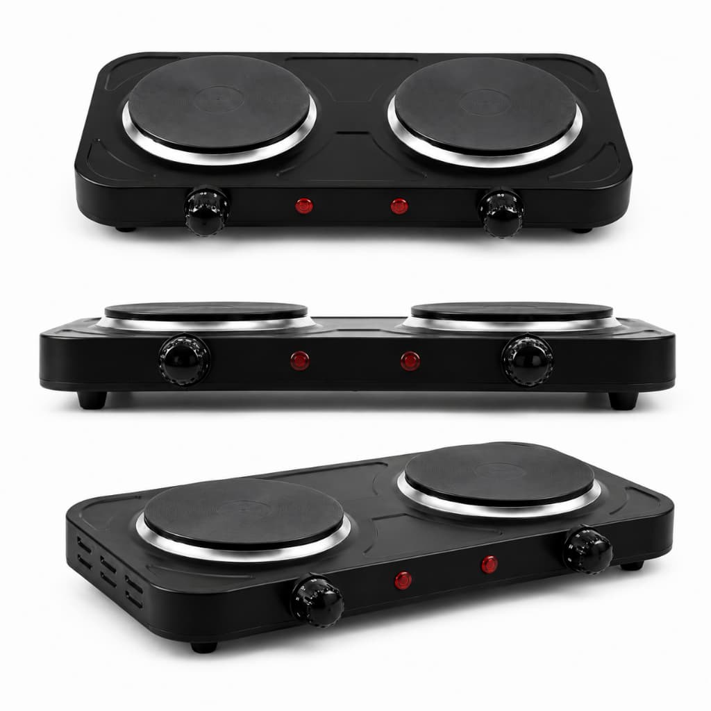 Fogareiro Elétrico Indução Fogão 2 Bocas 110V 220V Cooktop Acampamento Externo 2000W