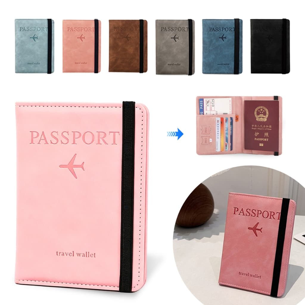 Carteira Porta Passaporte RFID Documentos Cartões Cédulas Viagem Organizador