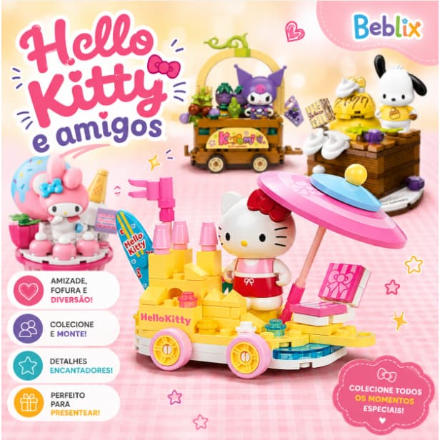 Miniatura tipo LEGO raridade HELLO KITTY E AMIGOS Colecionável Brinquedo de Menina Importado 6 Anos