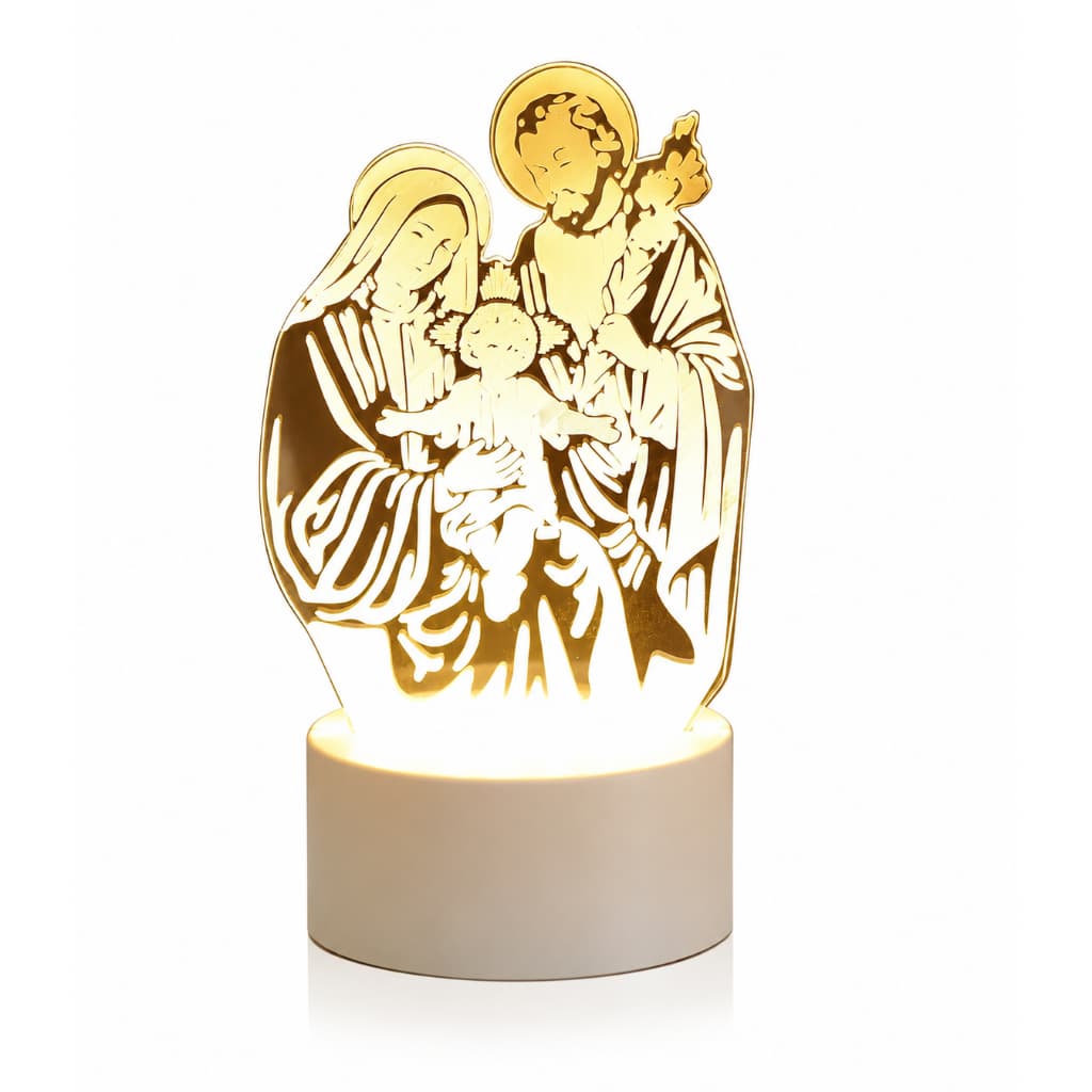 LUMINARIA LED SAGRADA FAMILIA ACRILICO. C/USB (BRANCO QUENTE) 19X10,5cm (FLORARTE)