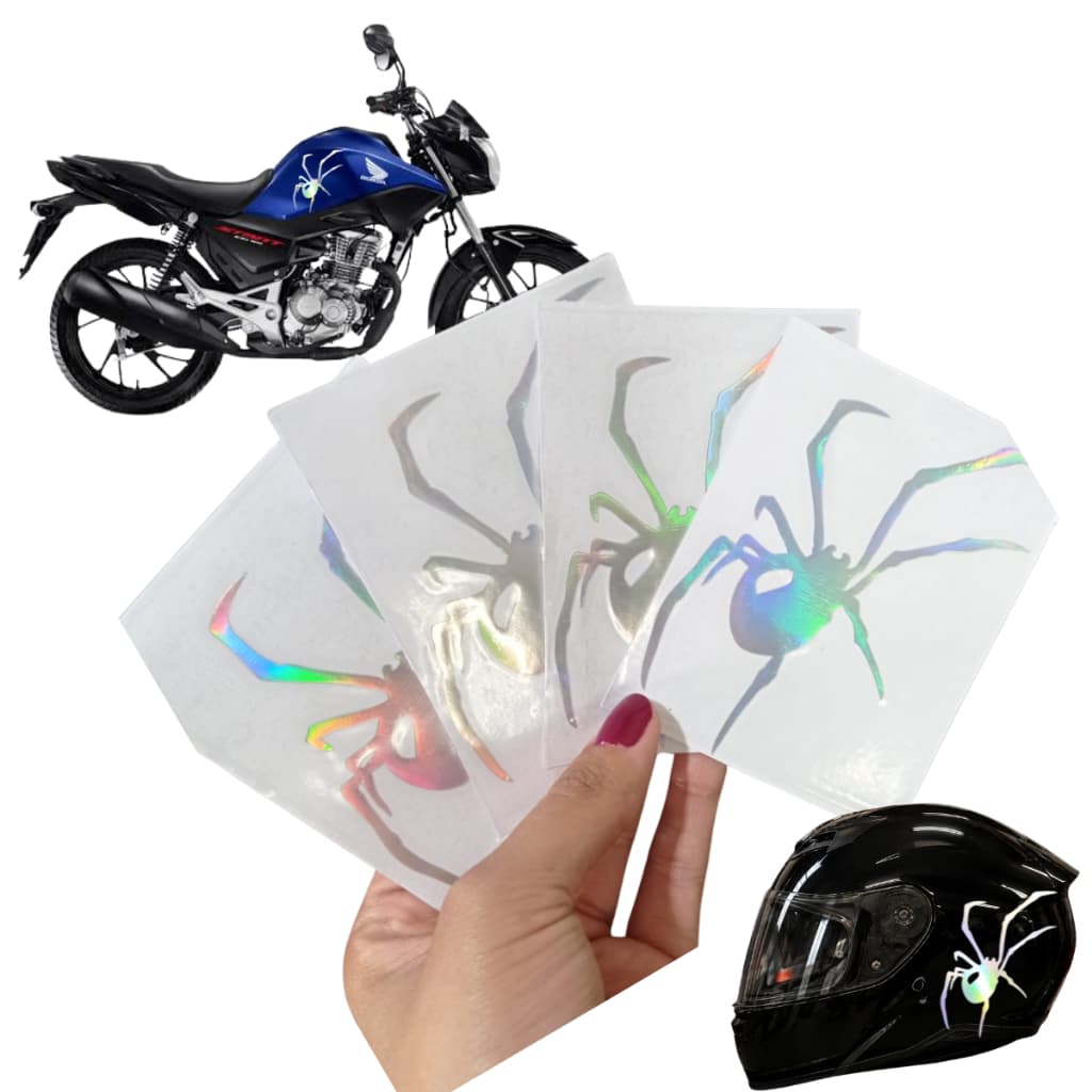 ADESIVO ORIGINAL DA ARANHA PARA MOTOS , TANQUE DE MOTO, CAPACETES HOLOGRAFICO CAMALEÃO