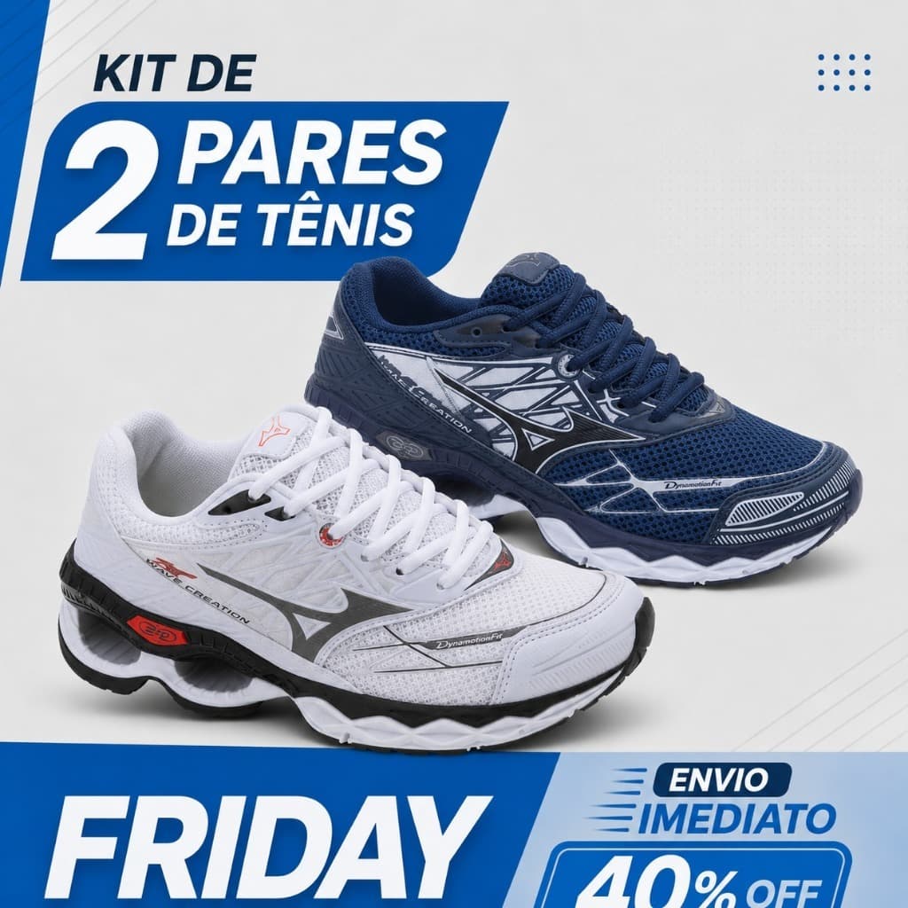 Kit 2 Pares Tênis Masculino Feminino Academia Corrida