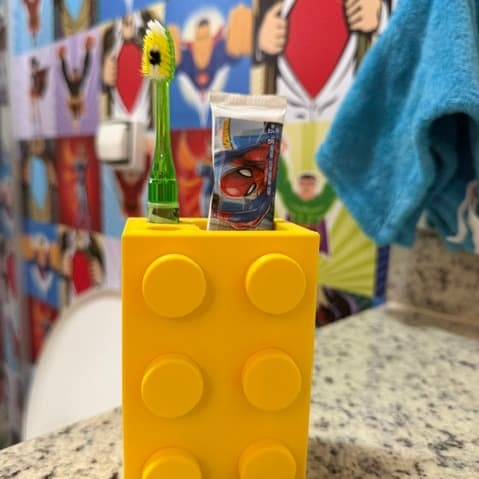 Prta escova Lego Porta escova infantil Porta escova de dente estilo Lego Bloco organizador de banheiro