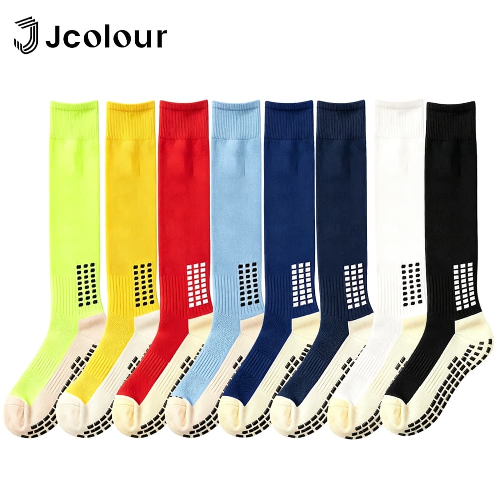 Jcolour 3 Pares Meias Futebol Cano Alto Esportivas Antiderrapante Unisex Masculino Feminino