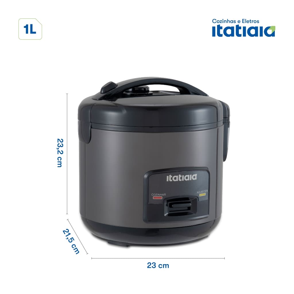 Panela Elétrica de Arroz Itatiaia 5 Xícaras 1L 110V Preta