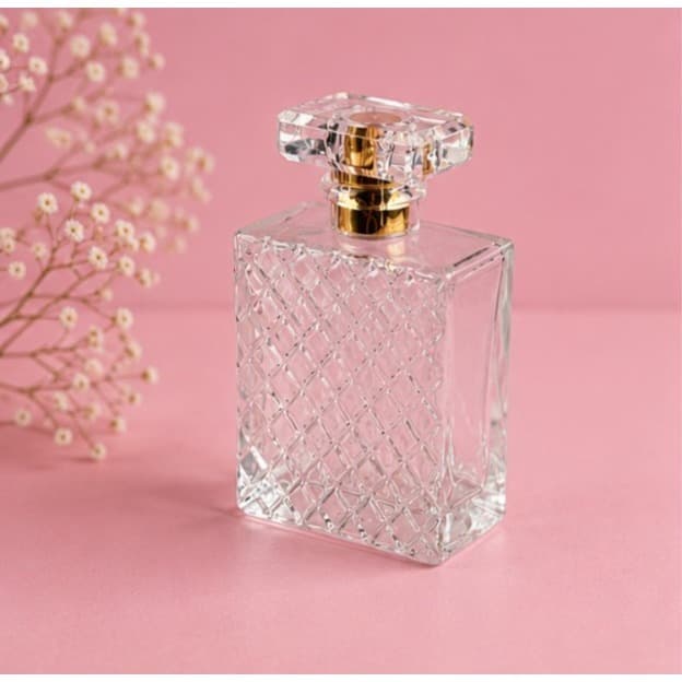 Frasco Vidro Luxo 100ml Para Perfume Válvula Spray Dourada