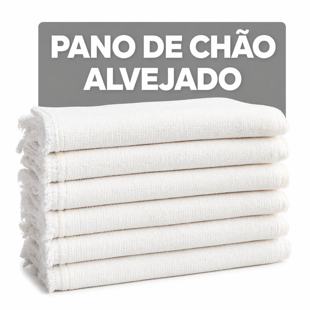 Kit 20 Pano De Chão Saco Alvejado Duplo Grande 100% Algodão Branco