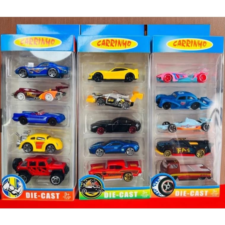 Kit Coleção Carrinho De Ferro Estilo Hot Wheels kit 5 Peças MA-135