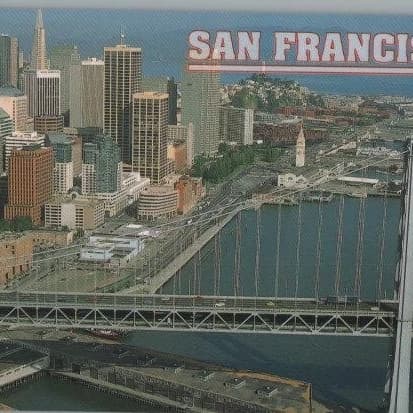 post card San Francisco Aerial 1992 original top
