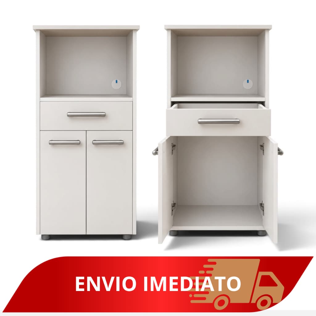 Armário Balcão Organizador Multiuso Compacto Com Nicho Para Cozinha Quarto Lavanderia Escritório - Trida Móveis