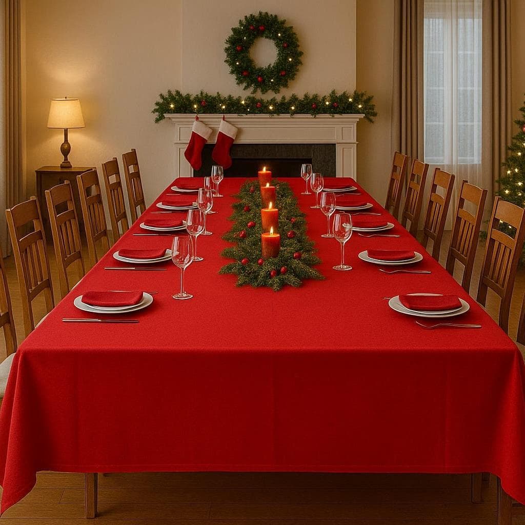 Toalha Mesa NATAL Oxford Lisa Quadrada 4 Lugares 1,40 x 1,45 Tecido Resistente Grosso