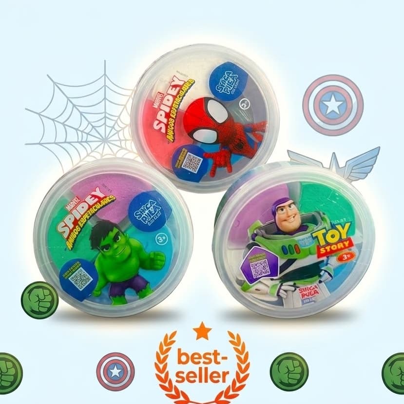 Massinha de Modelar Infantil Stica e Pula Air Clay Colorida Kit Criativo Gelelé Personagens