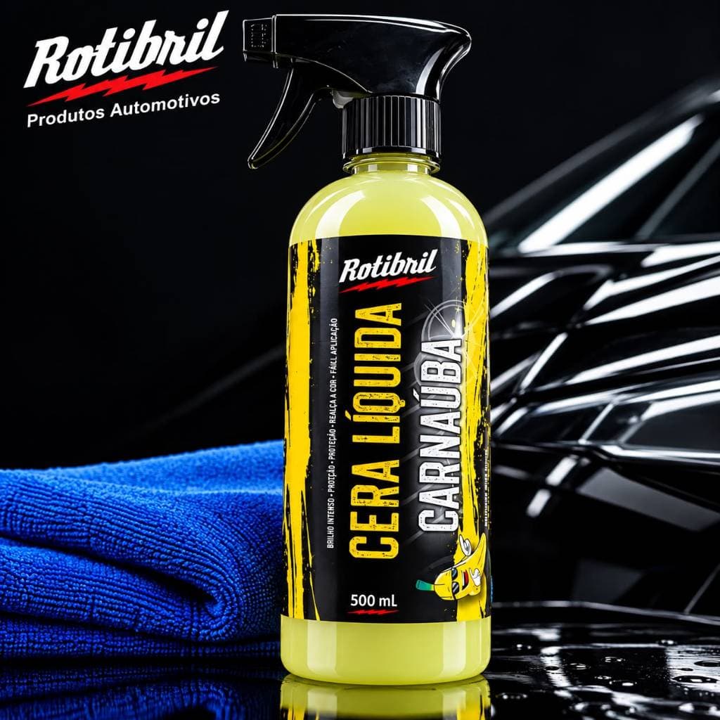 Cera Carnaúba Spray Liquida Automotiva 500ml + Flanela de Microfibra | Protege, da brilho e fácil de aplicar