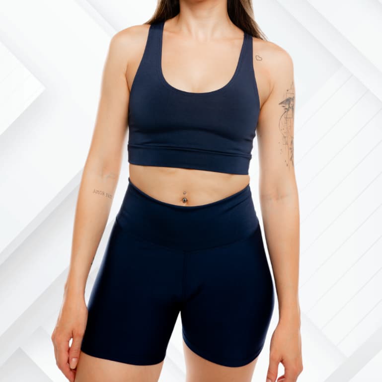 Conjunto Academia Short Curto E Top Esportivo Fitness Feminino Corforvel Suplex Zero Transparencia Yoga