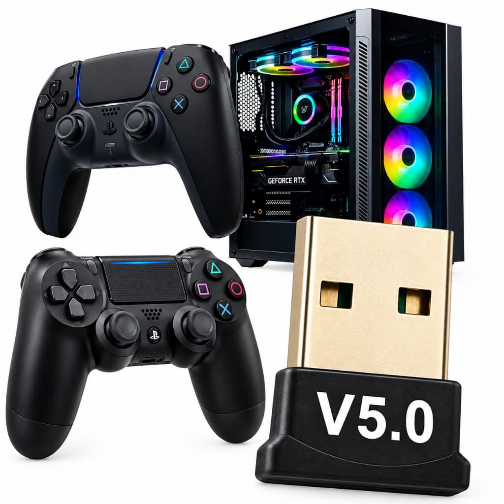 Adaptador Bluetooth 5.0 USB para PC e Notebook | Controle PS4 e PS5