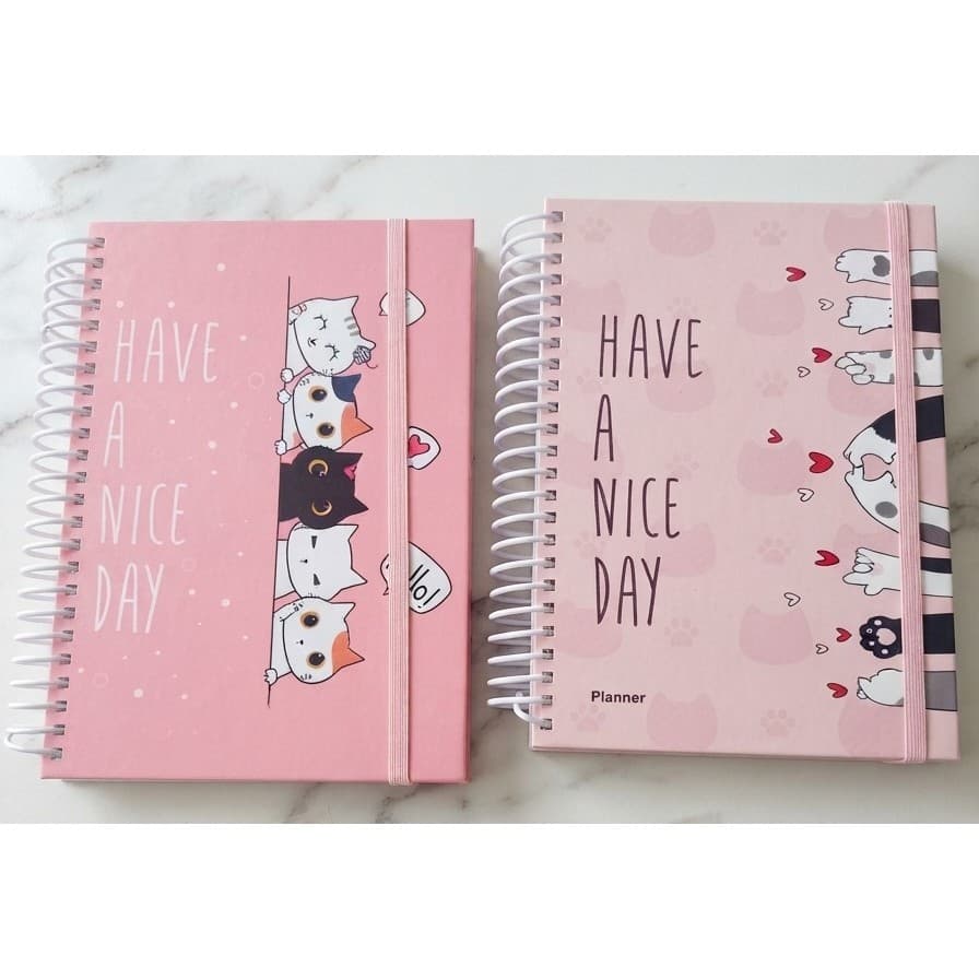 Planner Semanal Pastel Miau - Erudittas Agenda Permanente Datada e não Datada