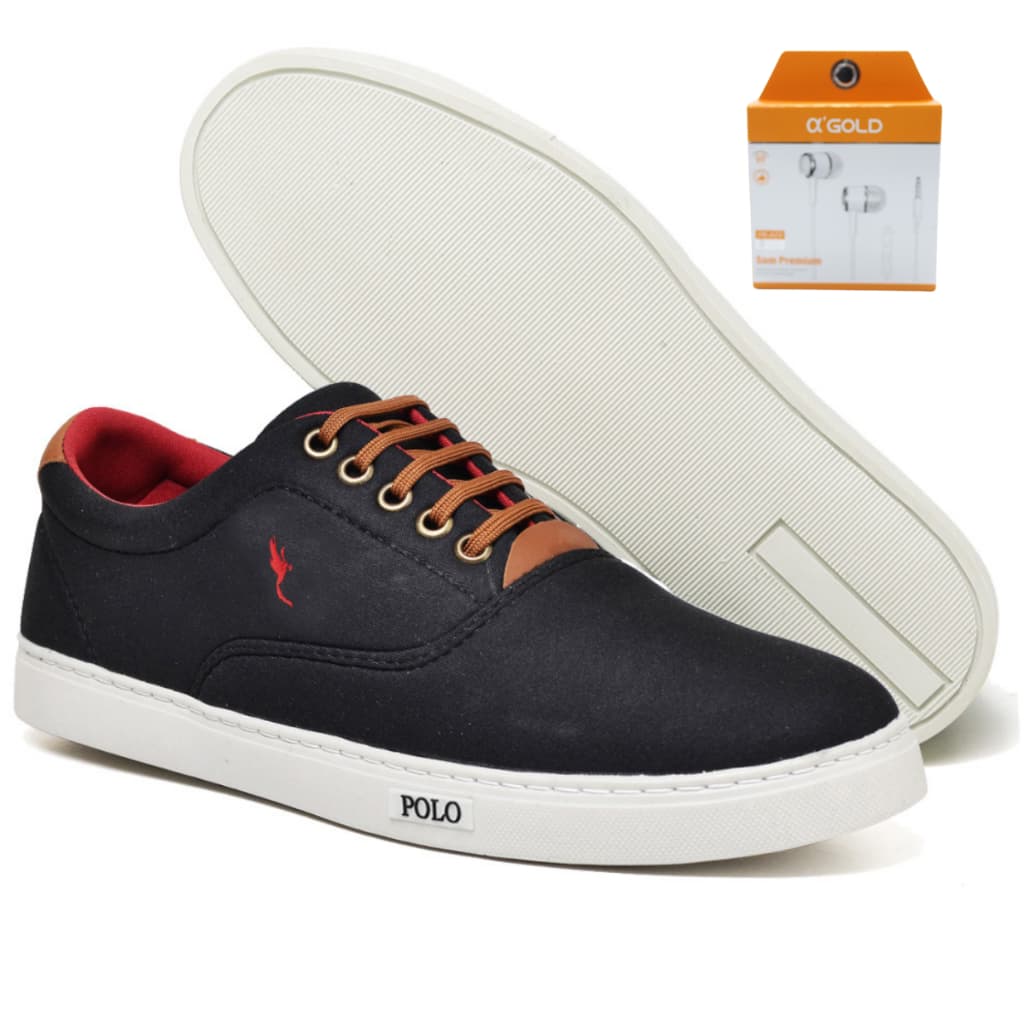 Kit Sapatênis Masculino Casual em Lona Estiloso Durável + Fone de Ouvido do 37 ao 46