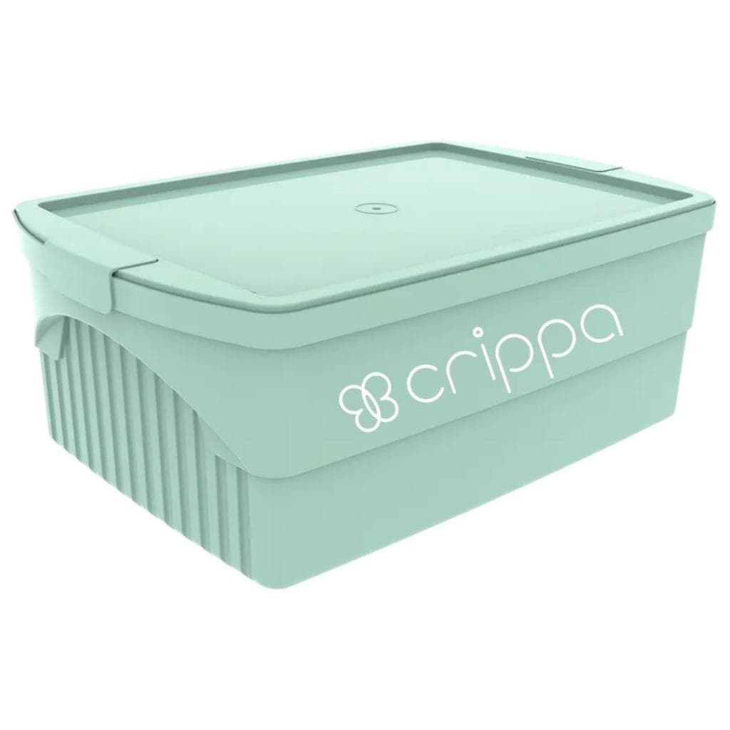 Caixa Organizadora Code  - 21L Verde Menta Crippa Com Tampa E Travas Later