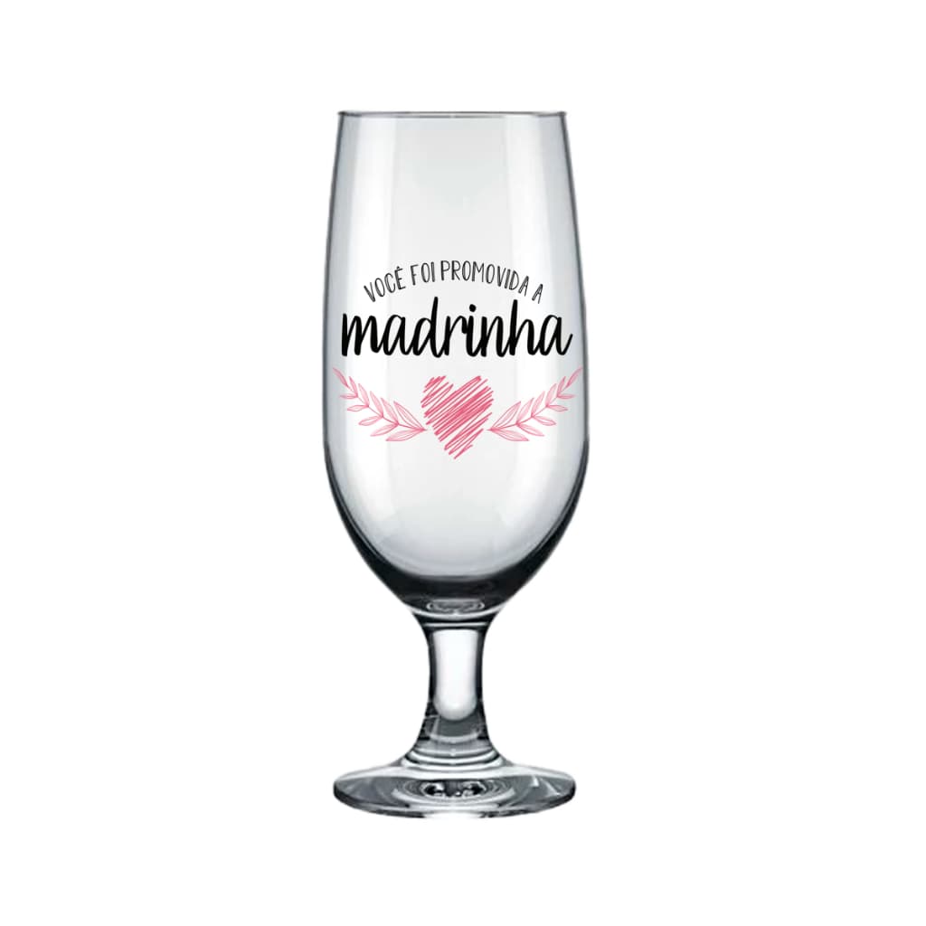 1 Taça De 300ml De Vidro Decorado Para Padrinho Ou Madrinha Batizado Casamento