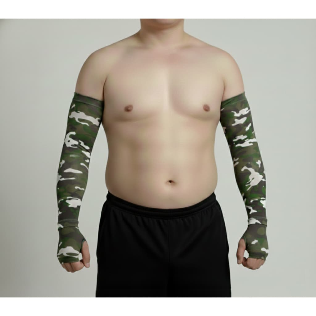 Manguito Masculino Plus Size com Dedeira – Proteção Solar UV e Ajuste Anatômico Perfeito