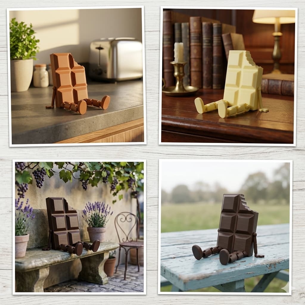 Queridinho Chocolate Articulado Decorativo Temático Impresso 3D 2026