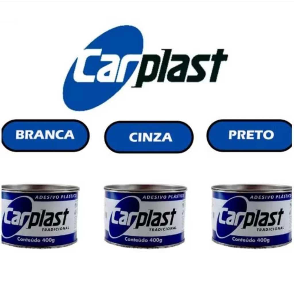 Escolha Kit - Massa Plástica Carplast 400g - Cinza - Branco - Preto / Celuloide / Espátula / Lixa / Crepe 18mm