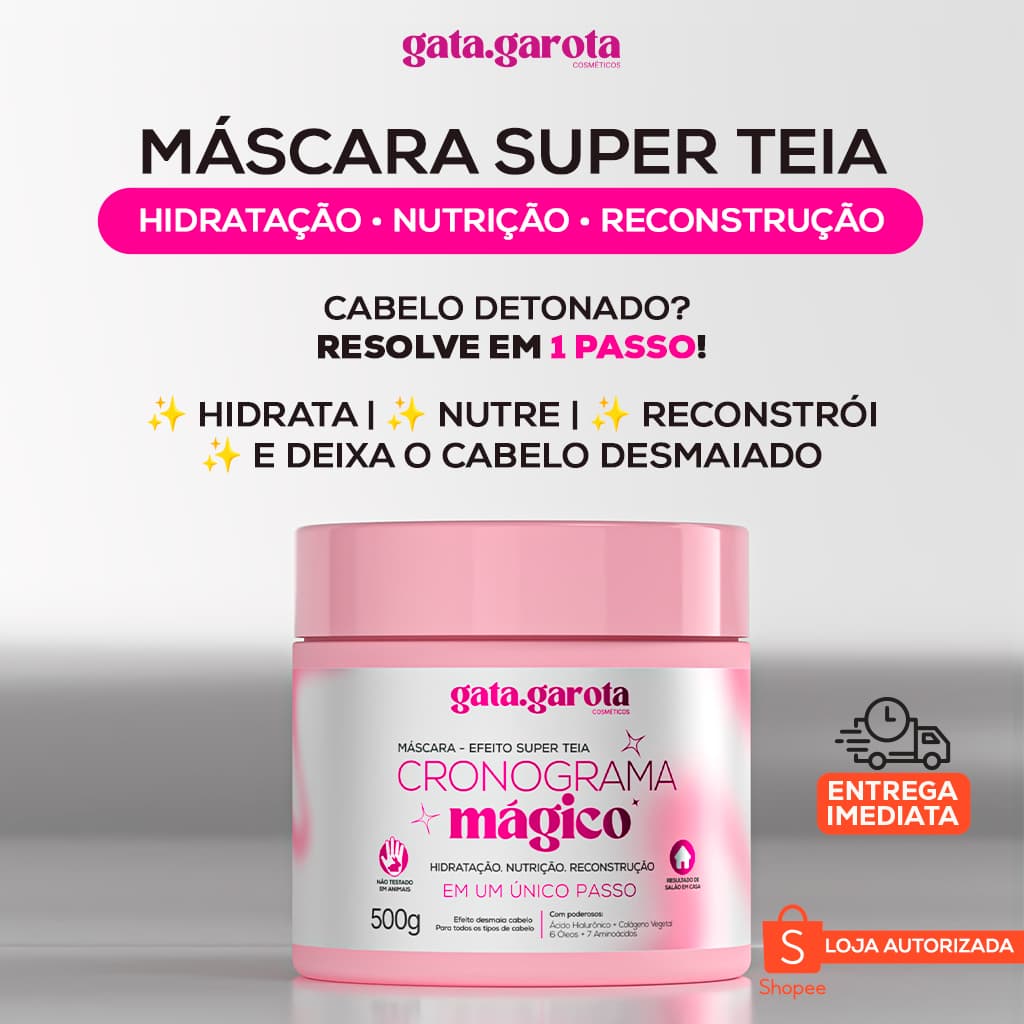 SUPER CRONOGRAMA CAPILAR - HIDRATA NUTRE RECONSTRÓI - 3 EM 1 - GATA GAROTA