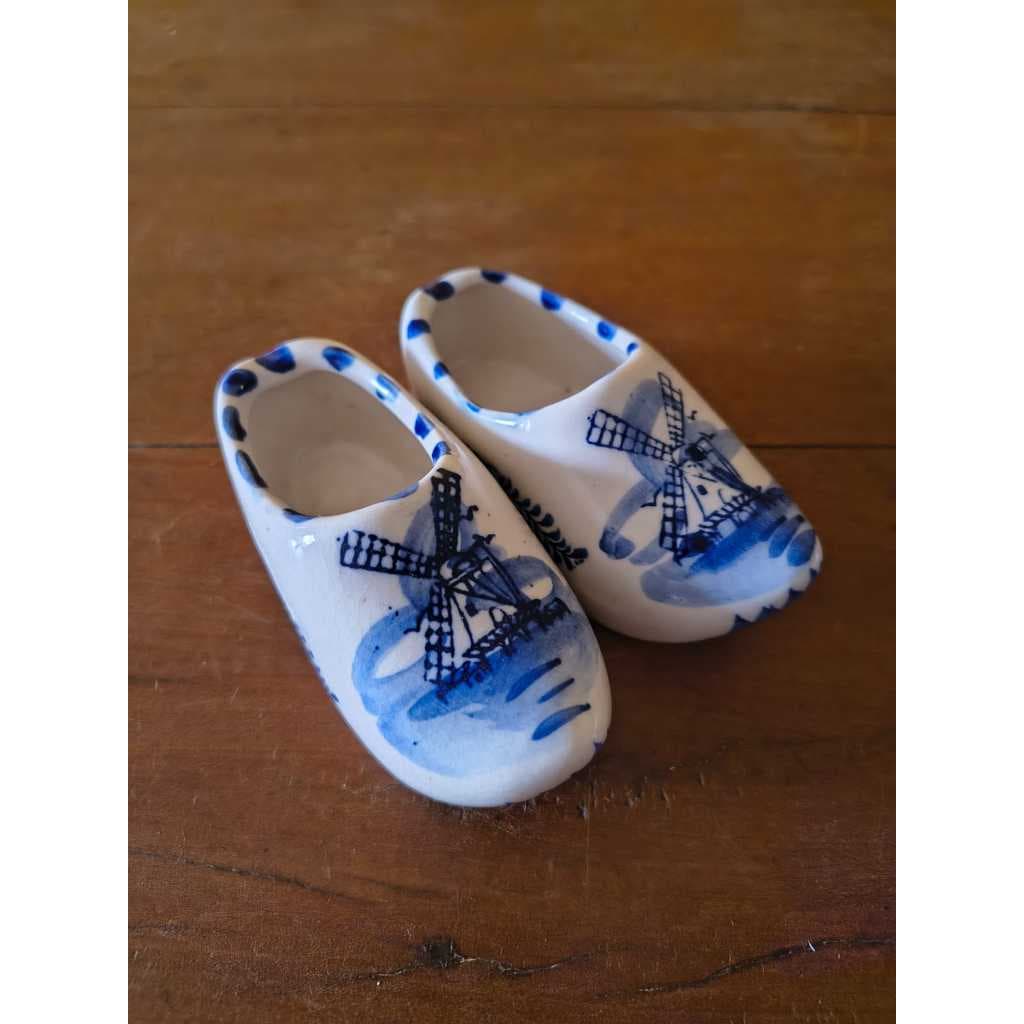 HOLANDA, Souvenir 1 Par de Tamancos Delft, 9cm, Déc.80/90, ITENS COLEÇÃO, USADOS, LER ANUNCIO ABAIXO, Excelente estado