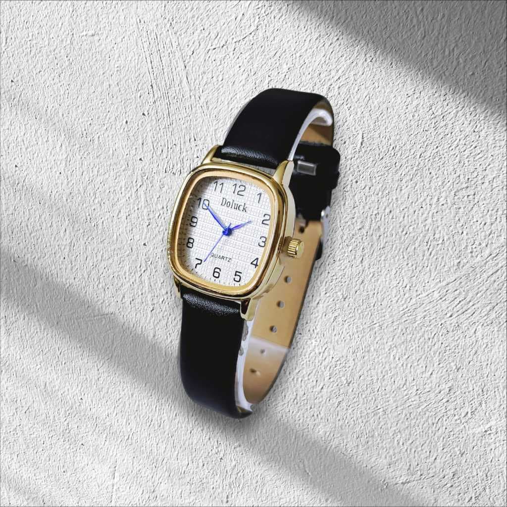 Relógio feminino quadrado pequeno,pulseira de couro colorido