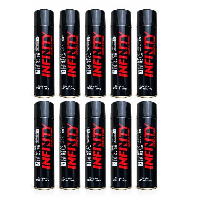 10x Laque Hair Spray Extra Forte Infinity Looks Hair (400ml) profissional
