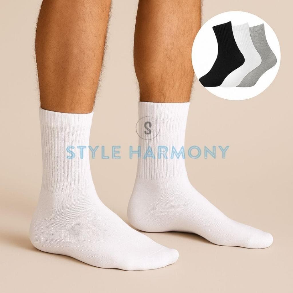 Kit até 18 Pares Meia Masculina Esportiva Cano Alto Conforto Premium