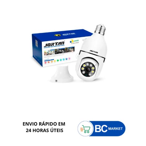 Câmera de Segurança 360° Jortan Wifi E27 Visão Noturna Full HD 1080p