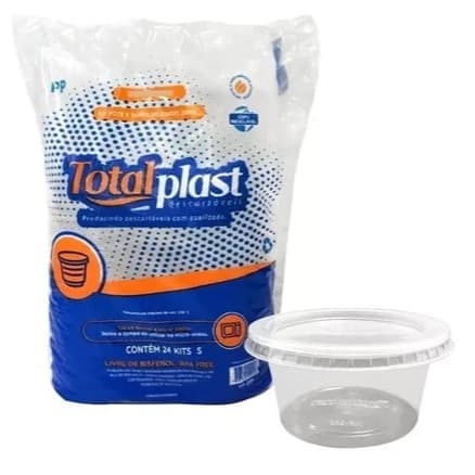 Pote Redondo Com Tampa 250ml Bolo No Pote com 24 unidades Totalplast