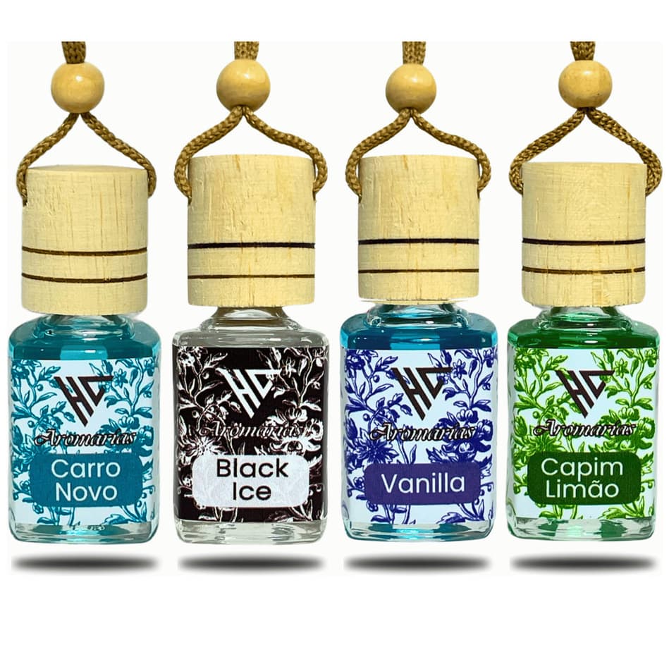 Perfume Automotivo 4un Cheirinhos Pra Carro Aromarias 10ml Uber Táxi