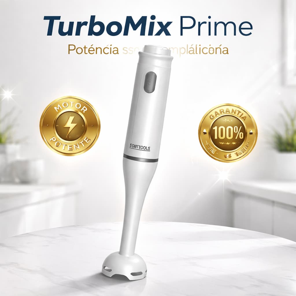 Mixer Elétrico Portátil 700ml 127V Potente TurboMix Prime Para Vitaminas, Sopas e Molhos