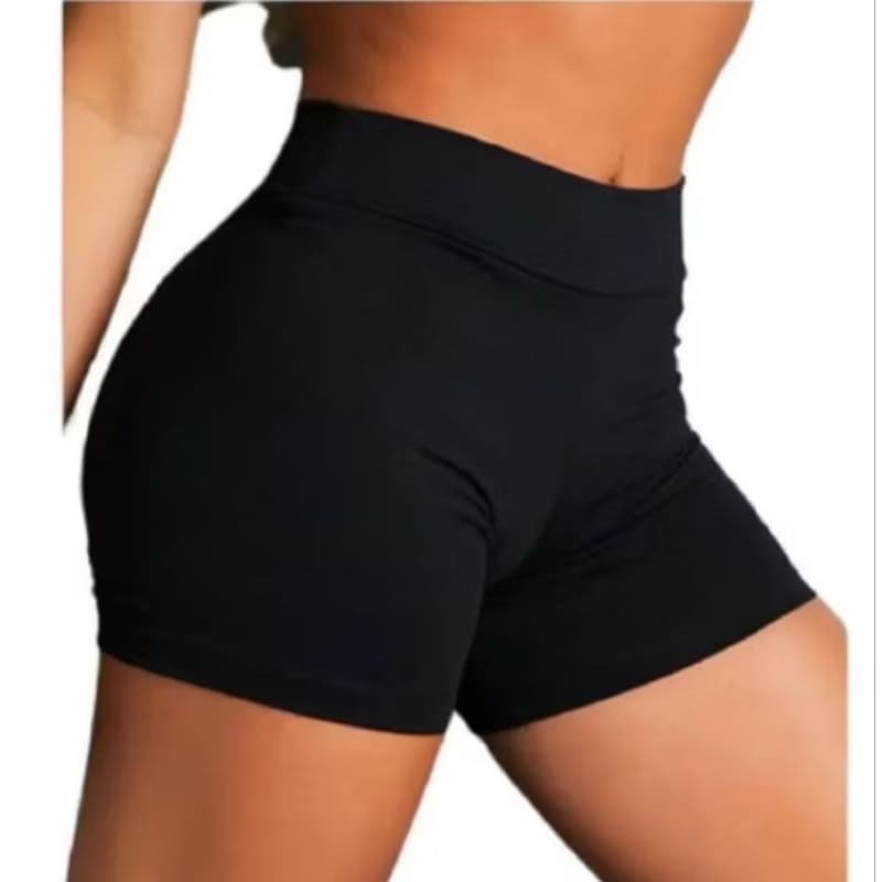 shorts feminino academia liso bermudinha suplex cintura alta fitness