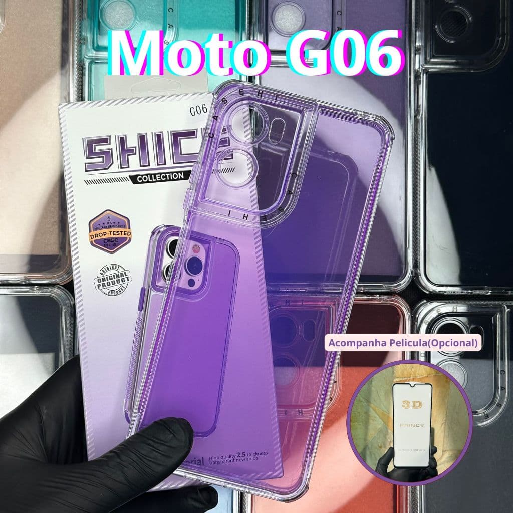 Capa ou Kit Capa + Pelicula 3D Space 3 PREMIUM Colorida Pra Motorola Moto G06 / G06 Power