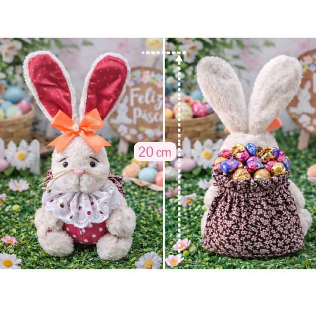 Coelho de Páscoa 20cm Porta Chocolate Coelhinho Decorativo Lembrancinha