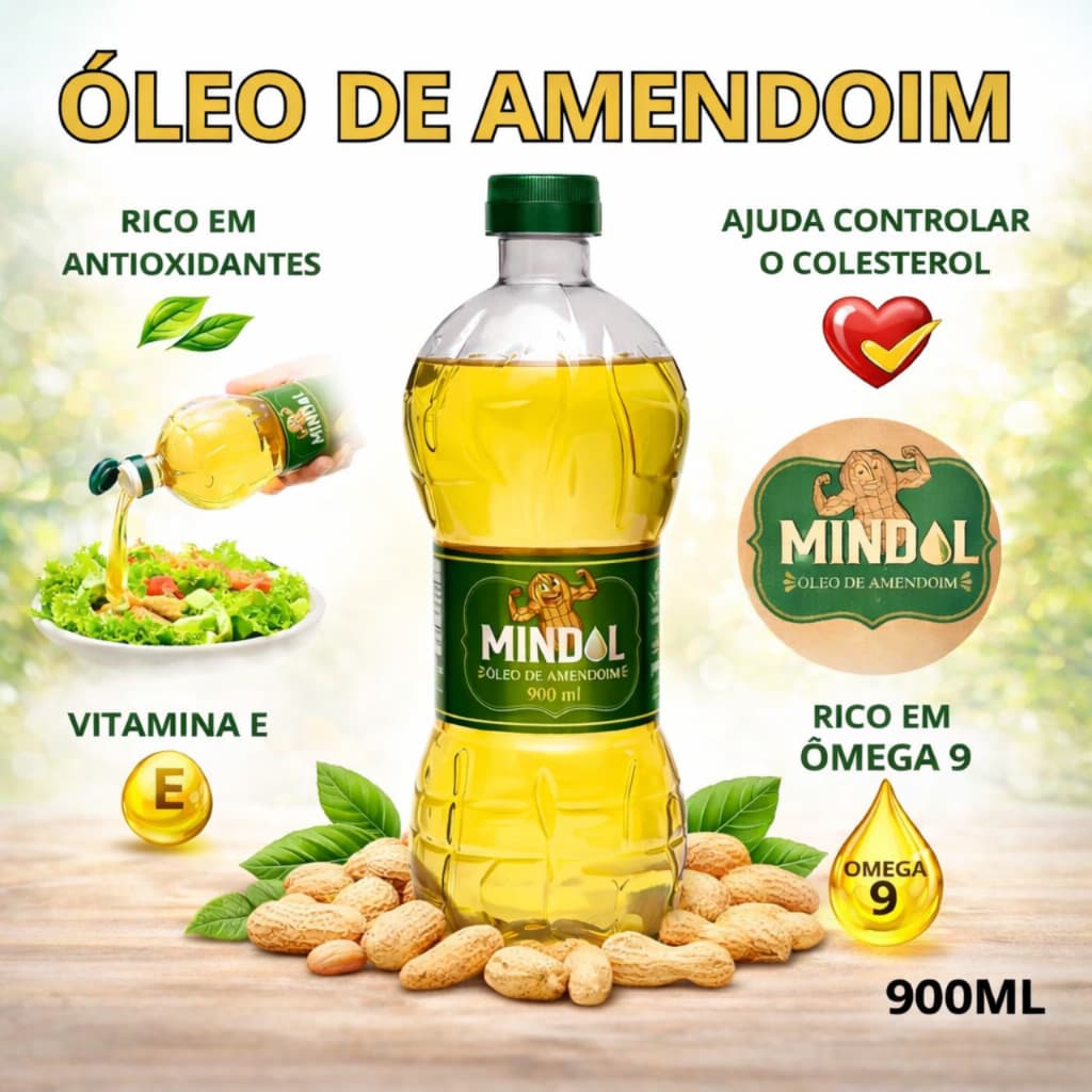 Óleo de Amendoim 900ml 100% Vegetal – Qualidade Premium para Suas Refeições Envio Imediato