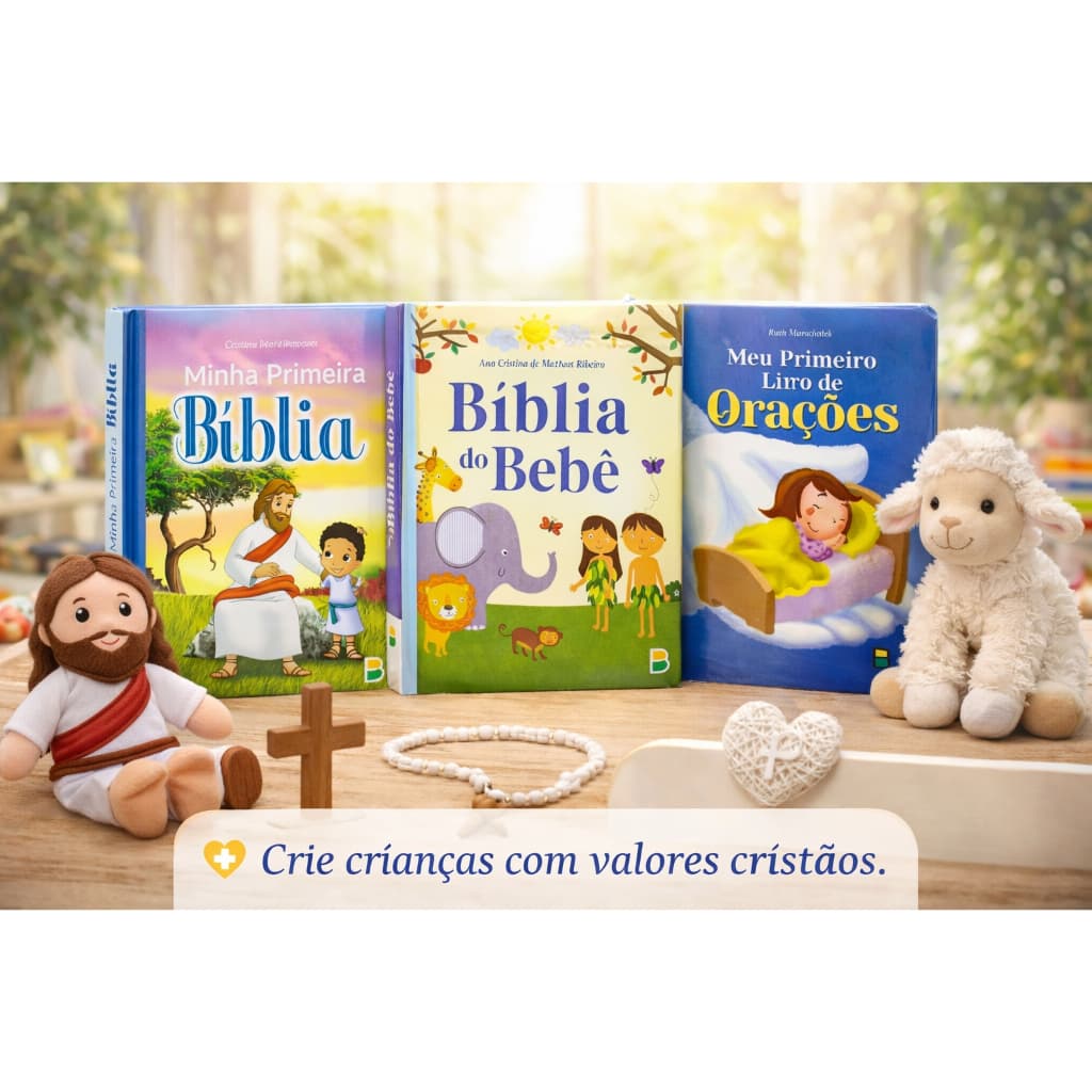 Kit Cristão Infantil com 3 livros – Educar com Amor e Fé