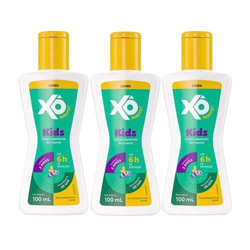 Xô Inseto Kids Loção 100ml - Kit c/ 3 unid