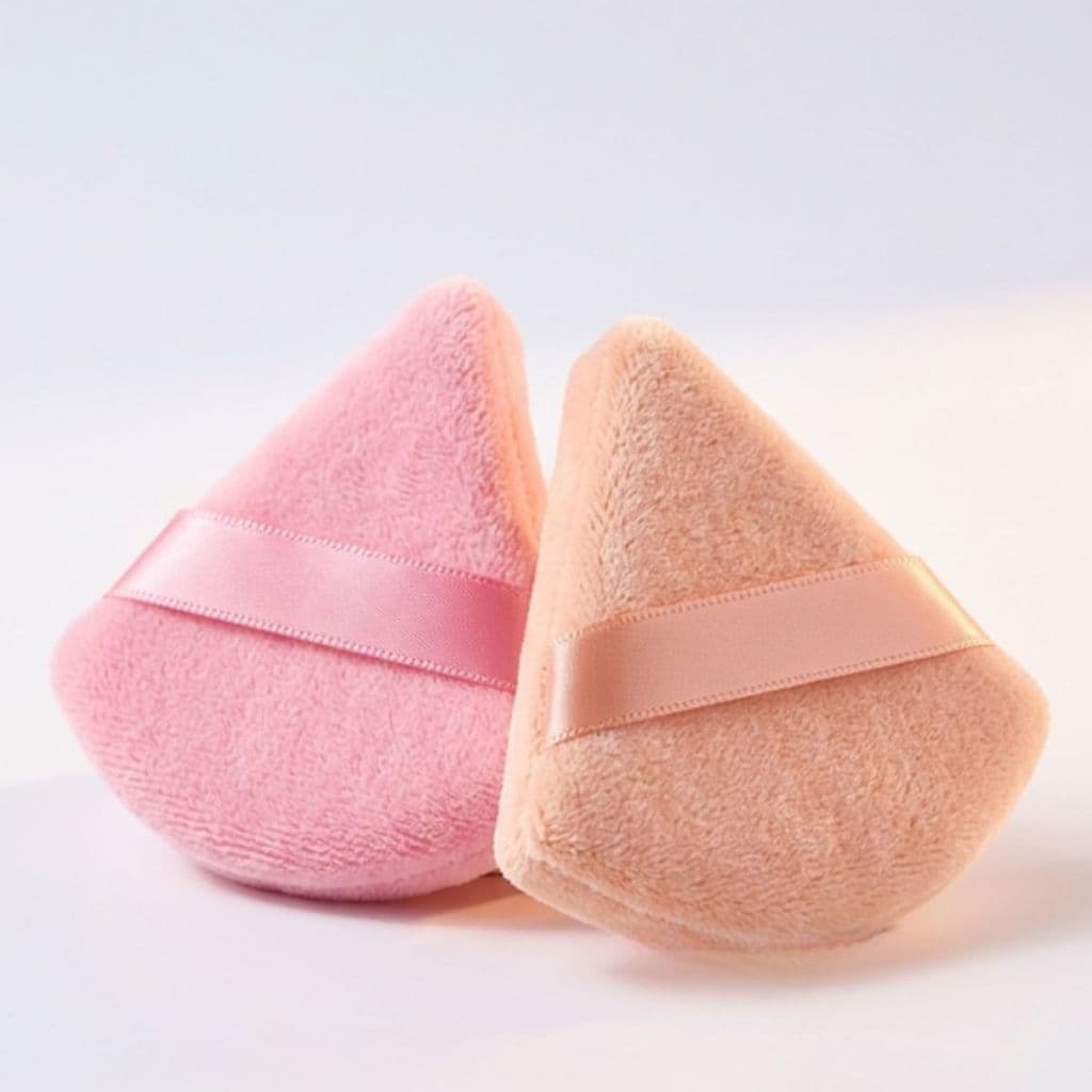 2 Esponja Triangular para Maquiagem Puff para Pó Compacto e Solto, Acabamento Profissional Atacado