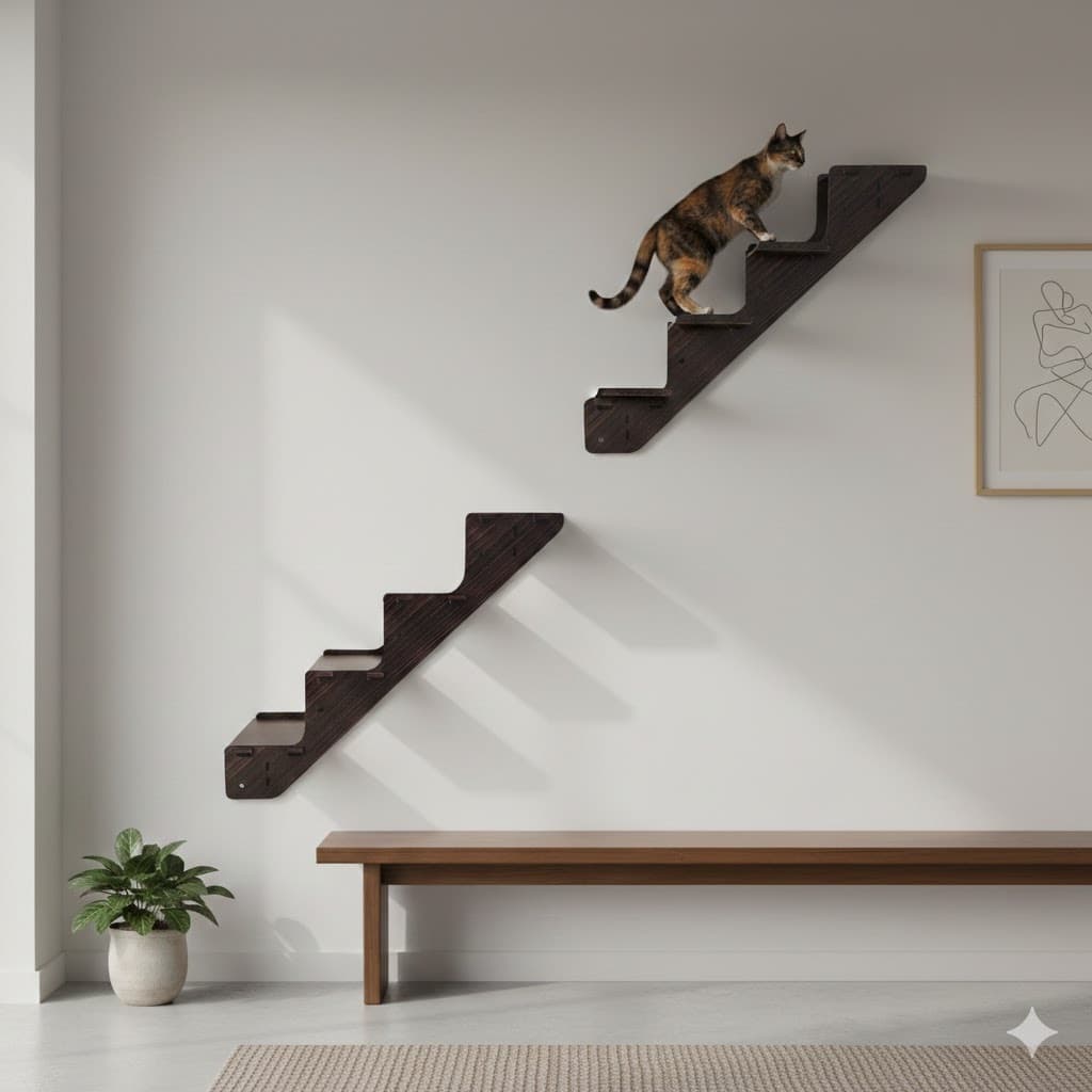 Kit 2 Escadas De Parede Para Gatos Playground