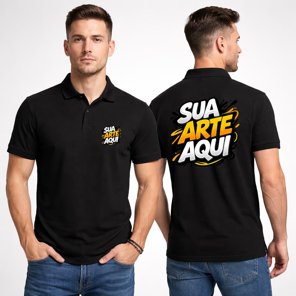 Camisa Polo Masculina Personalizado Gola Casual Confortável Qualidade Caimento Perfeita Trabalho