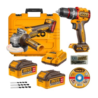 Kit Esmerilhadeira Bateria Parafusadeira 20v Brushless Ingco Laranja 127/220v