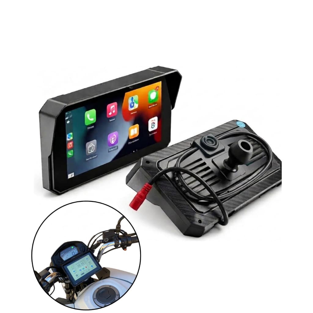Central Multimídia Antifurto para Moto 6.25 CarPlay Android Auto IP67 WiFi Bluetooth ACM-M06