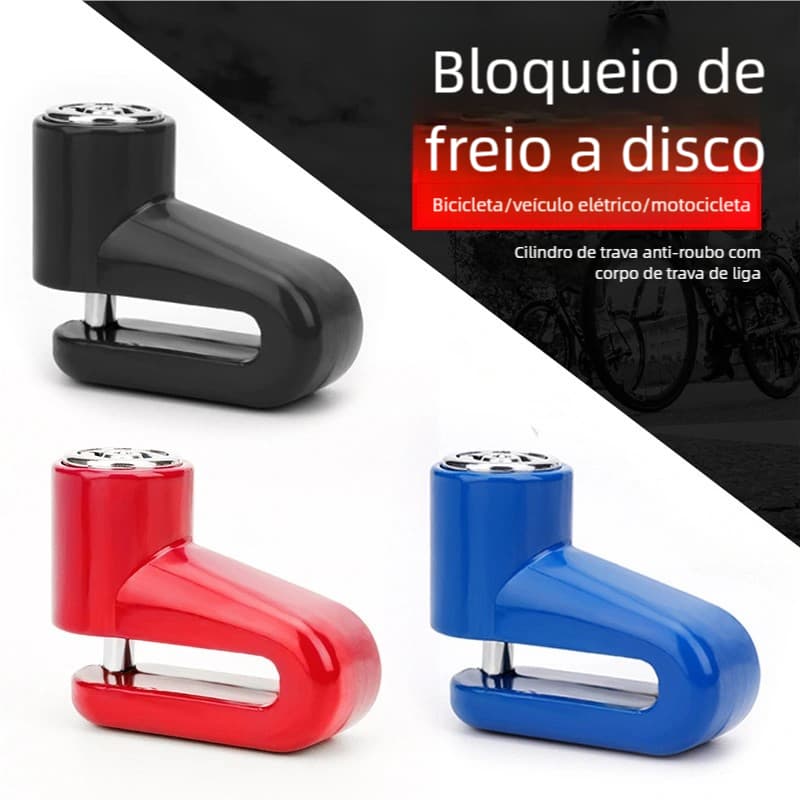 Trava De Disco Cadeado Tranca Moto Bike Bicicleta Universal Antifurto Cores