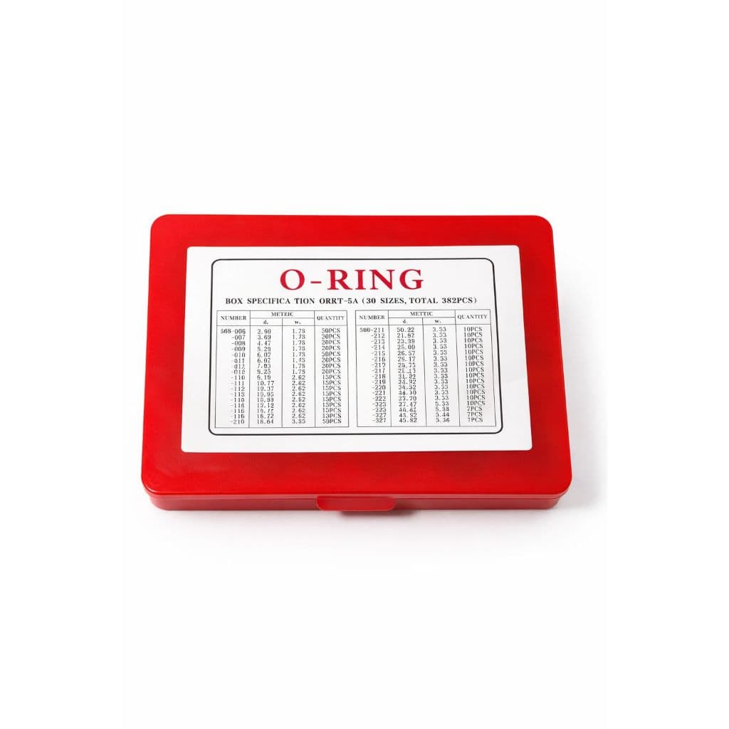 Kit Caixa Anéis Oring O'ring Polegada 382 Peças Nitrílica Vermelho