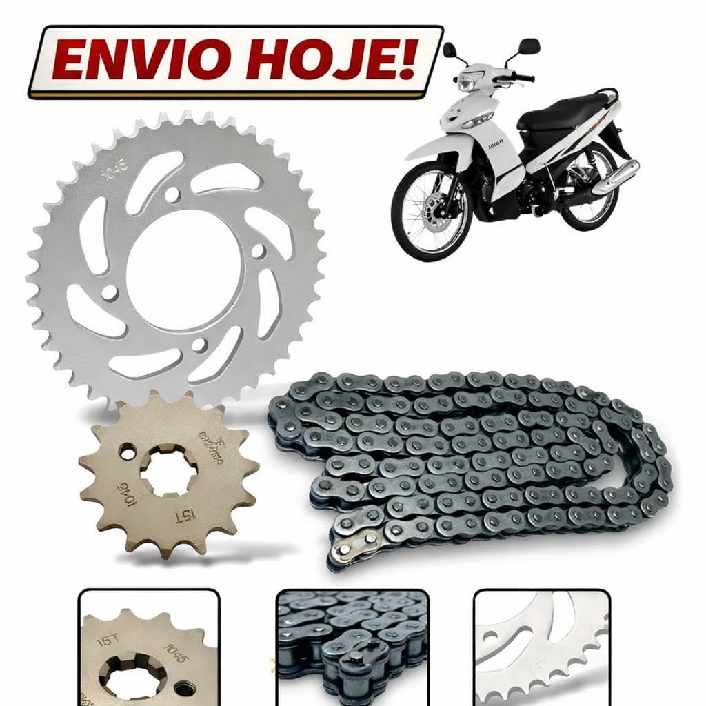 Kit Transmissão Relação Yamaha Crypton 115 2010 2011 2012 2013 2014 2015 2016 ENVIO HOJE