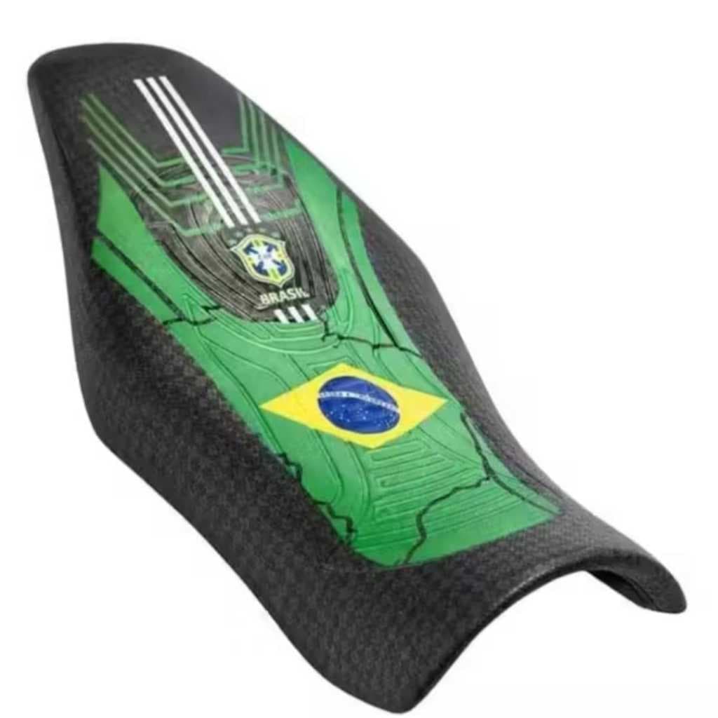 Capa de Banco Universal para Moto Brasil – Antiderrapante, Resistente, Modelo Esportivo Pintada